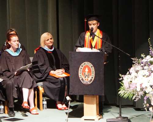 Warwick high school graduate speaking.